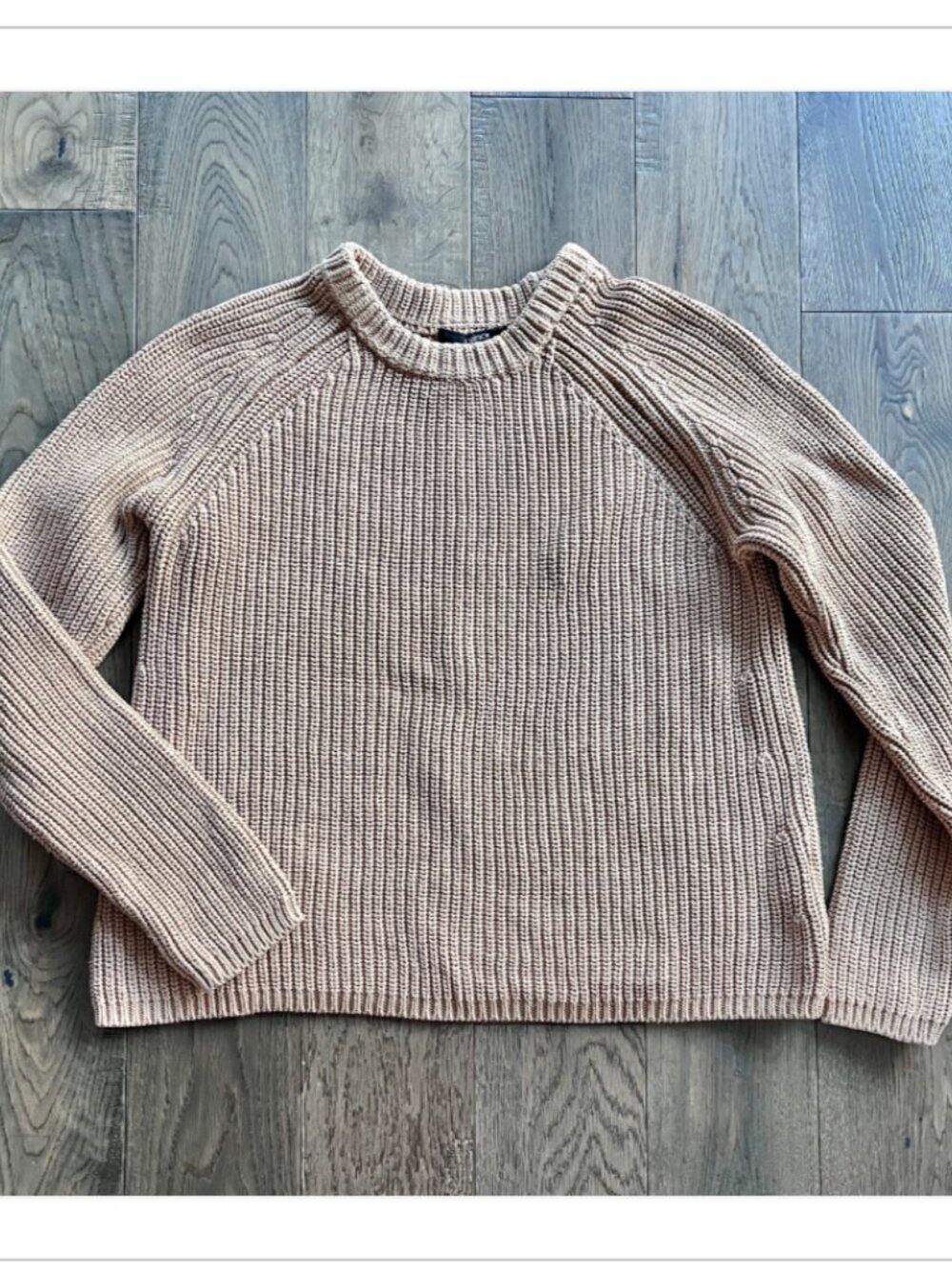 Quince Organic Cotton Fisherman Crewneck Sweater Camel Size S - Picture 2 of 7